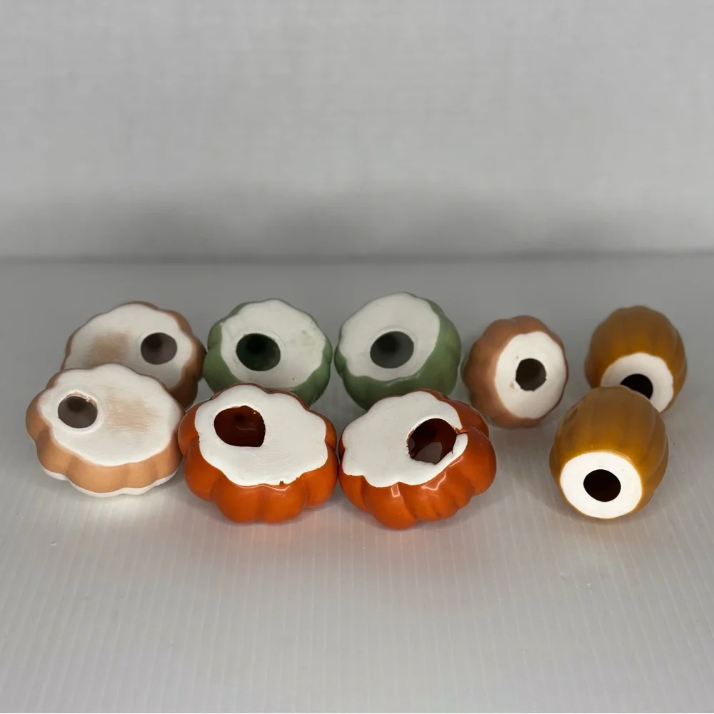 Lot of 9 Mini Ceramic Pumpkins Fall Harvest Thanksgiving Table Decor From Target